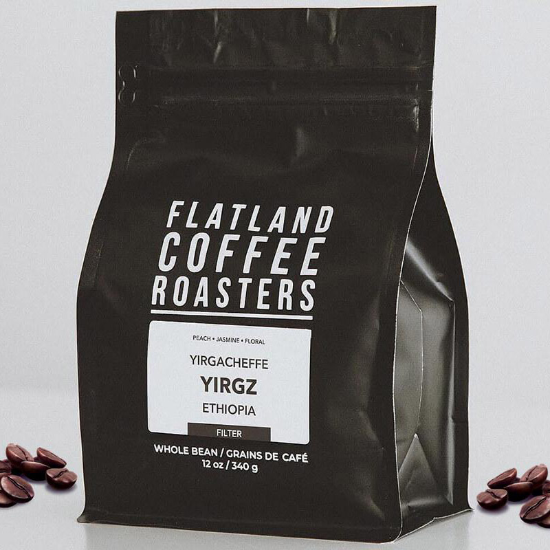 Musta tausta Coffee Side Gusset vetoketjullinen laukku