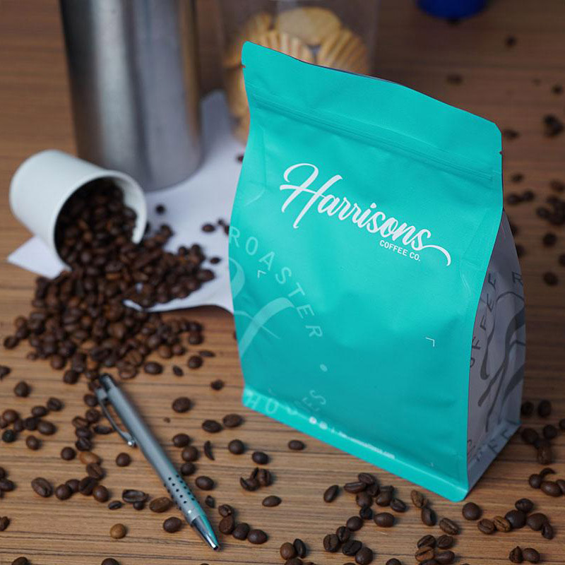 Coffee Side Gusset vetoketjullinen laukku, jossa Valve Alu Inside